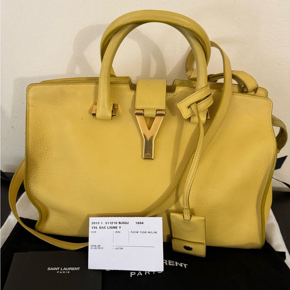 Saint Laurent Yellow Satchel with Structured Design - Picture 1 of 7